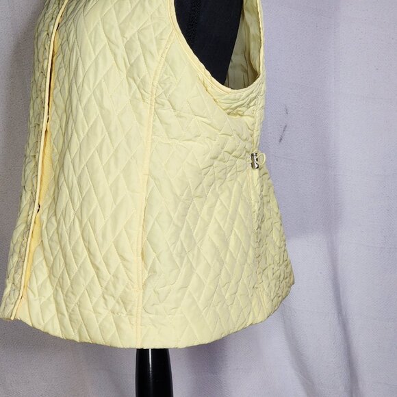 Croft & Barrow Lemon Yellow Poly Fully Lined Quilted Snap Front Vest Size XL - Picture 7 of 16